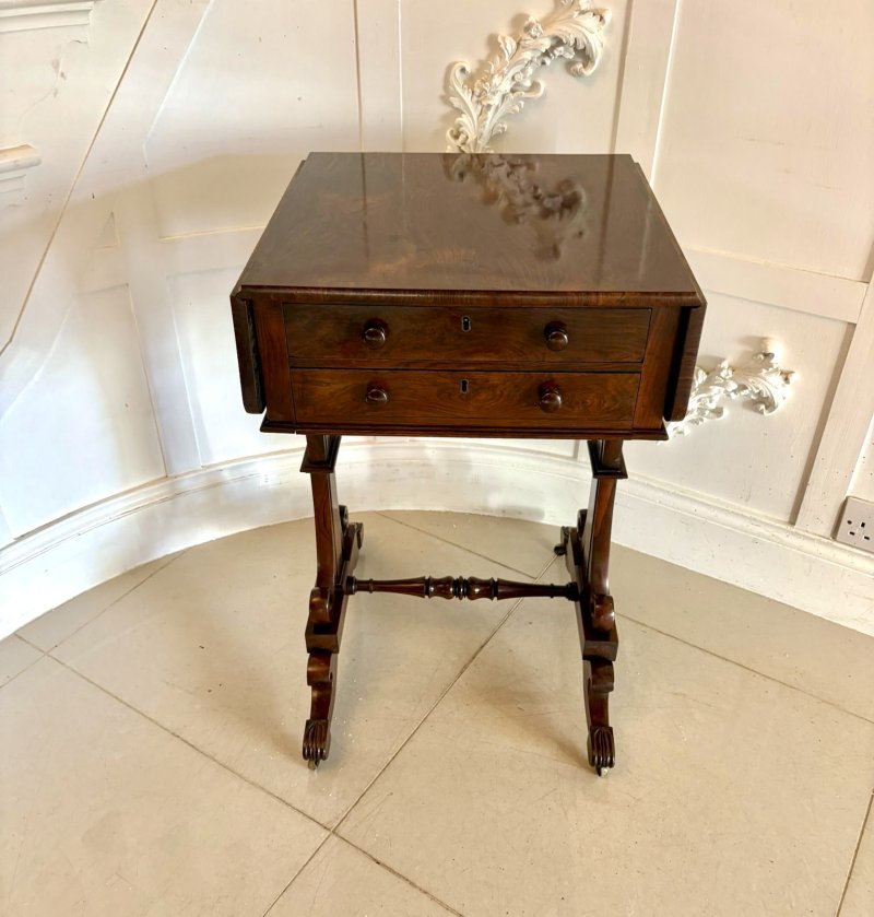 Antique William IV Quality Rosewood Work / Lamp Table